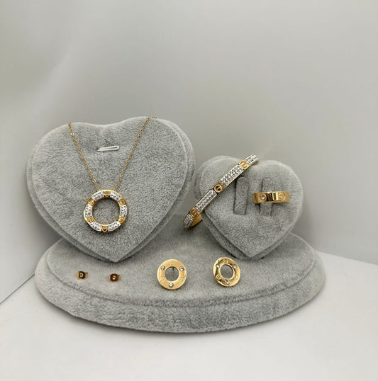 Luxury 18k Gold Plated Stainless Steel CT 4Piece Sets Gold